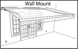 Wall mount awning